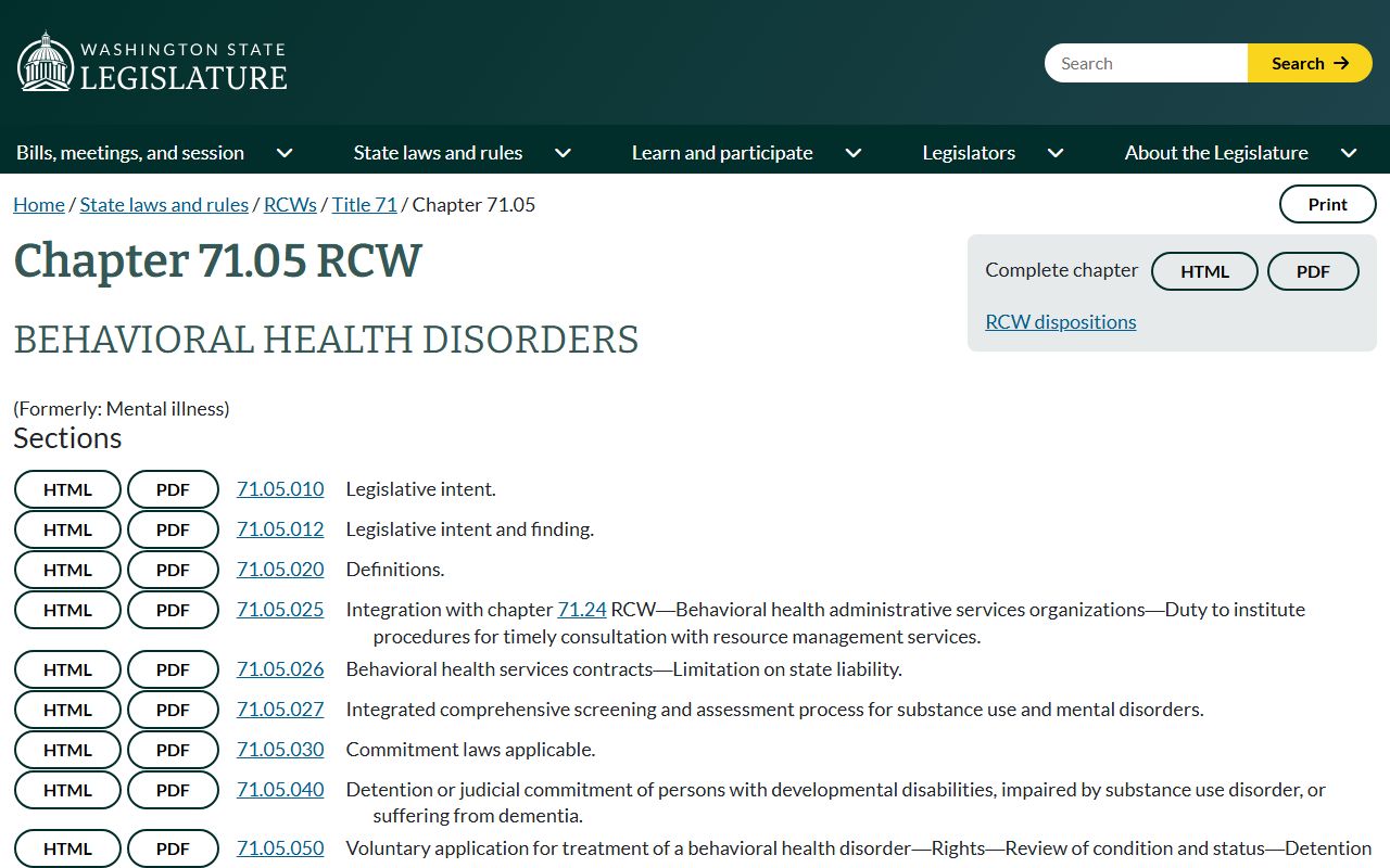 Yakima County court records privacy under the behavioral health statute